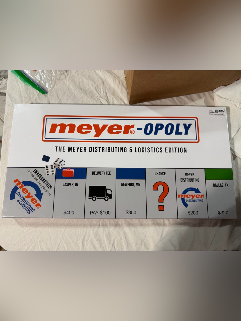 New Meyer-Opoly Board Game - White & Blue Edition by Meyer